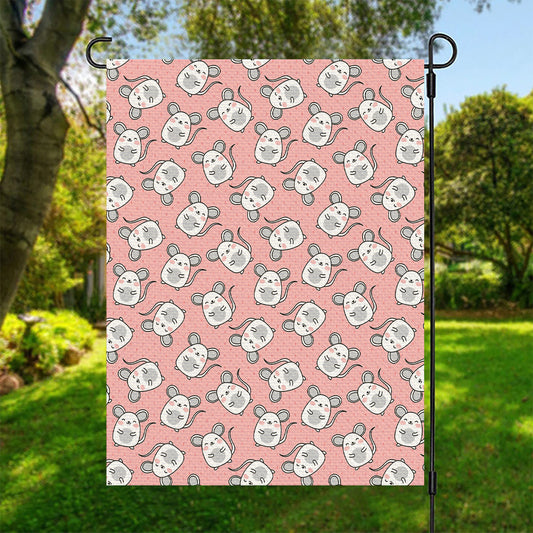 Cute Rat Pattern Print Garden Flag