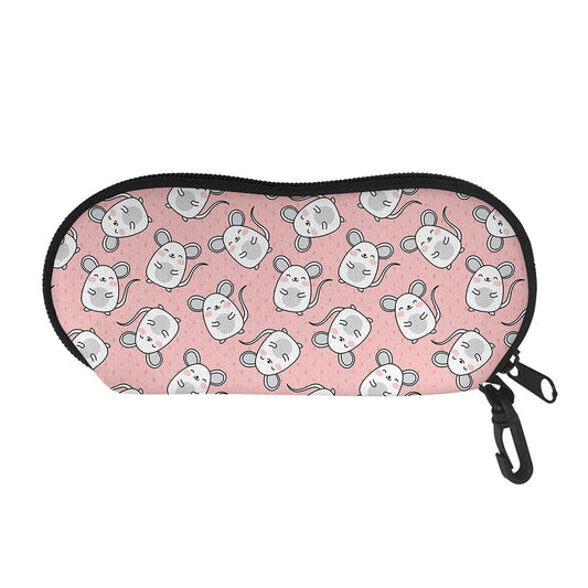 Cute Rat Pattern Print Glasses Case