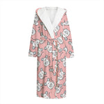 Cute Rat Pattern Print Hooded Bathrobe