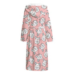 Cute Rat Pattern Print Hooded Bathrobe