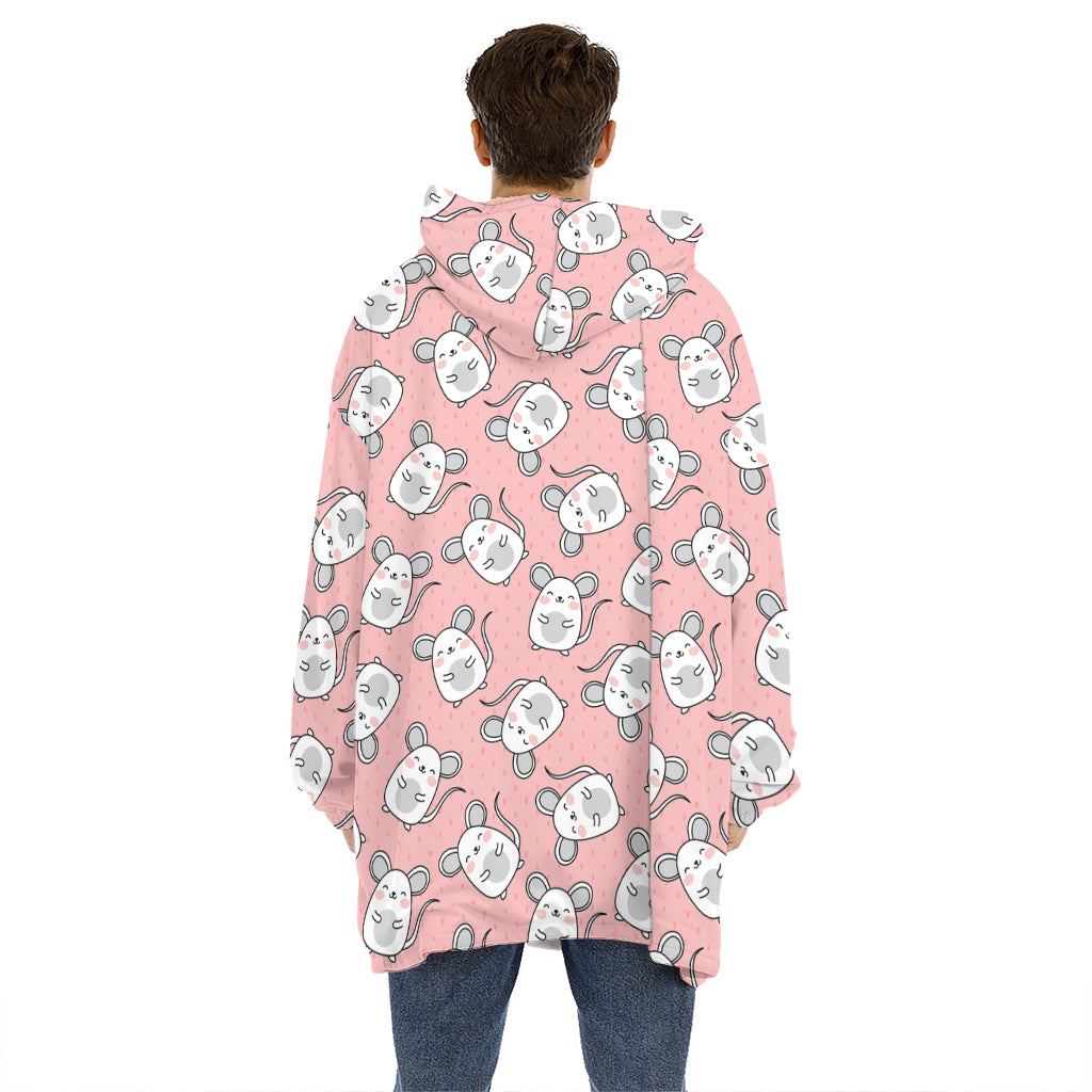 Cute Rat Pattern Print Hoodie Blanket