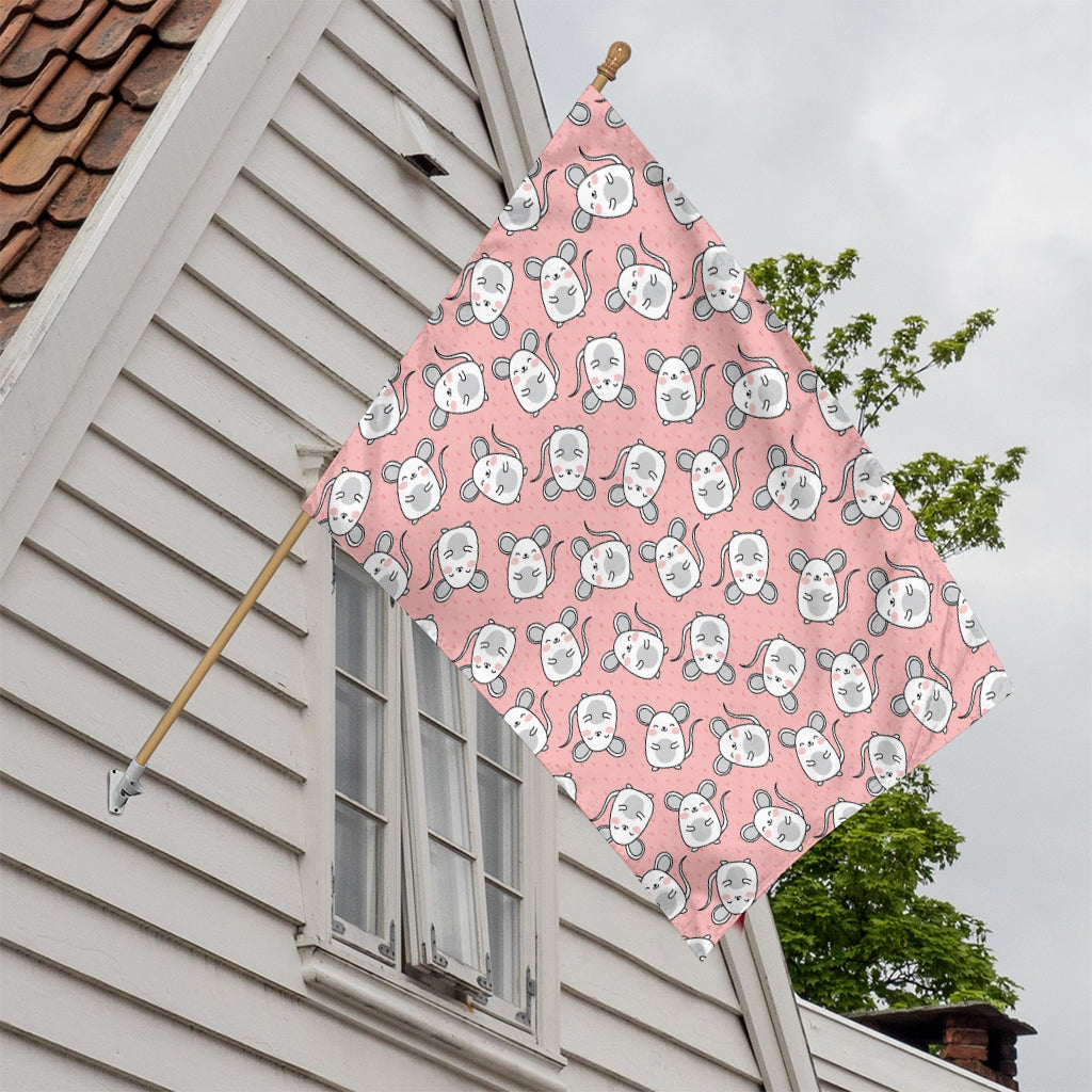 Cute Rat Pattern Print House Flag
