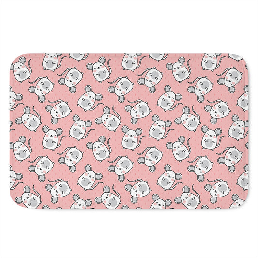 Cute Rat Pattern Print Indoor Door Mat