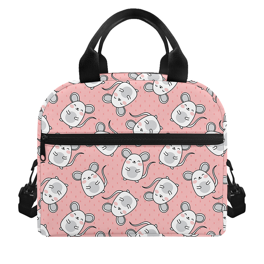 Cute Rat Pattern Print Insulated Lunch Bag