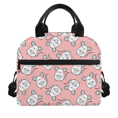 Cute Rat Pattern Print Insulated Lunch Bag