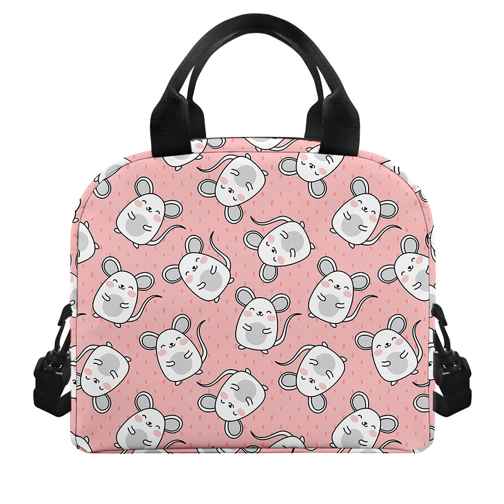 Cute Rat Pattern Print Insulated Lunch Bag