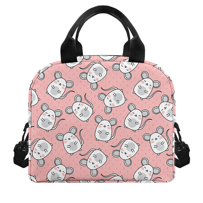 Cute Rat Pattern Print Insulated Lunch Bag