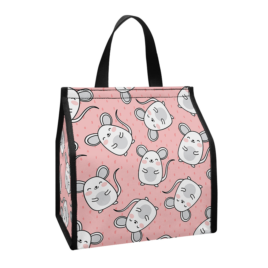 Cute Rat Pattern Print Insulated Lunch Tote