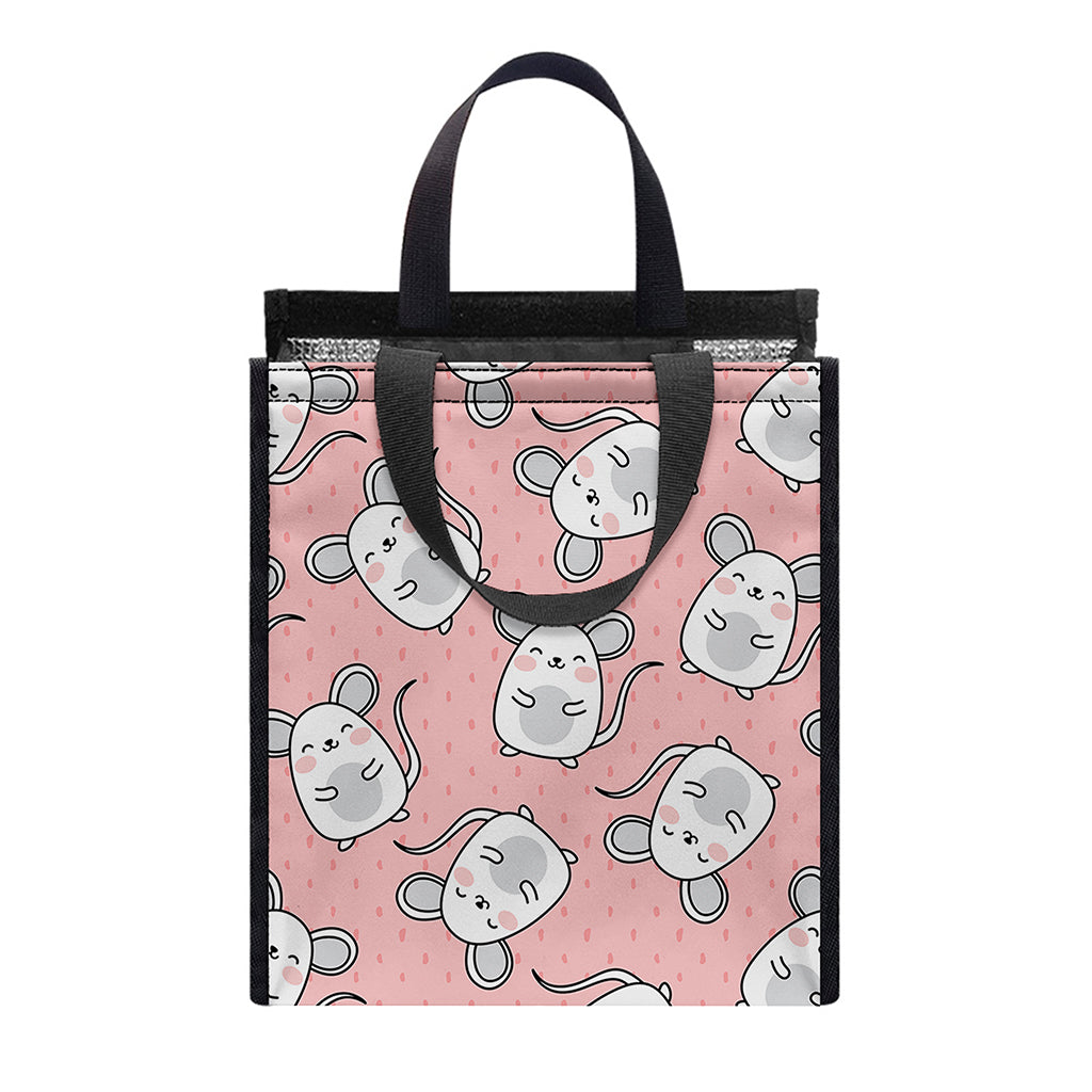 Cute Rat Pattern Print Insulated Lunch Tote