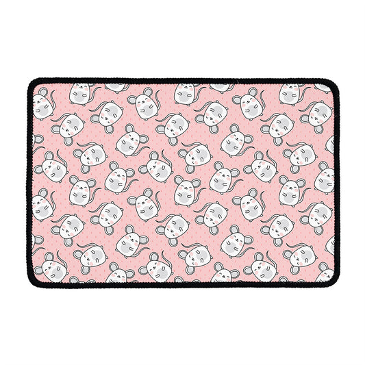 Cute Rat Pattern Print Kitchen Mat