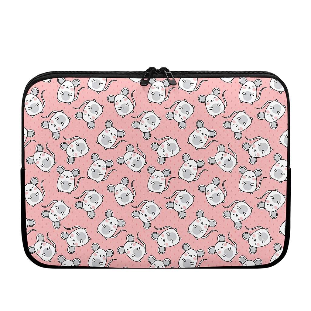Cute Rat Pattern Print Laptop Sleeve