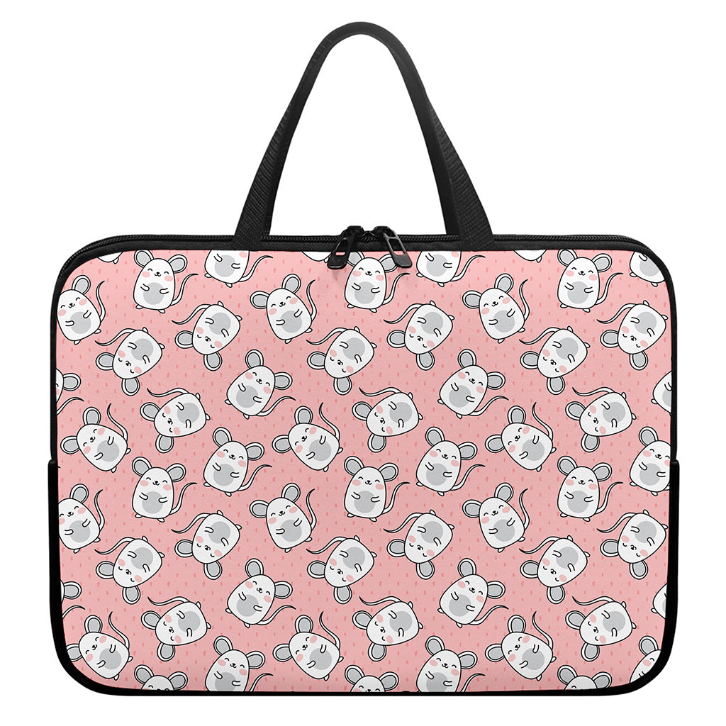 Cute Rat Pattern Print Laptop Sleeve With Handle