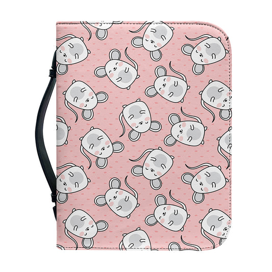 Cute Rat Pattern Print Leather Bible Cover