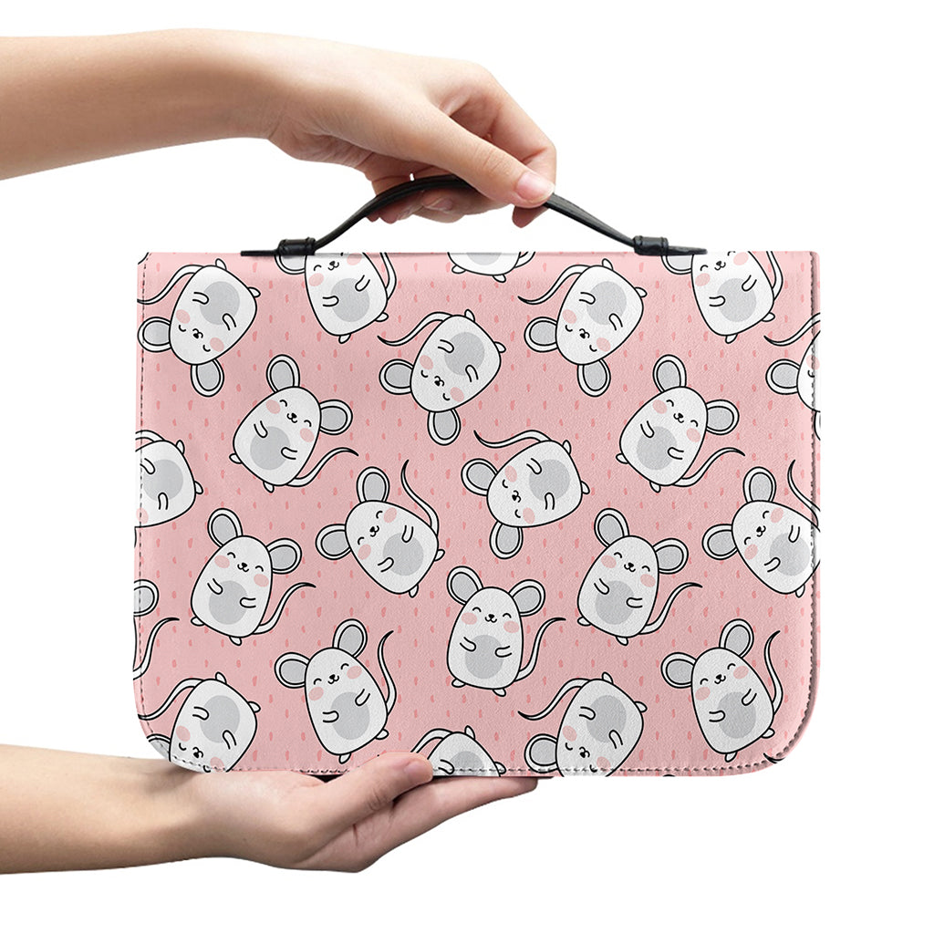 Cute Rat Pattern Print Leather Bible Cover