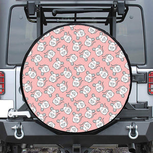 Cute Rat Pattern Print Leather Spare Tire Cover