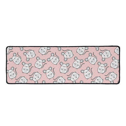 Cute Rat Pattern Print Long Kitchen Mat