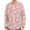 Cute Rat Pattern Print Long Sleeve Baseball Jersey