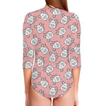 Cute Rat Pattern Print Long Sleeve Swimsuit