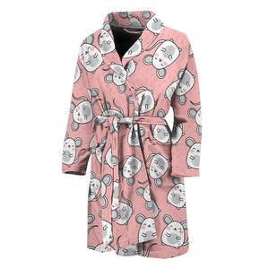 Cute Rat Pattern Print Men's Bathrobe