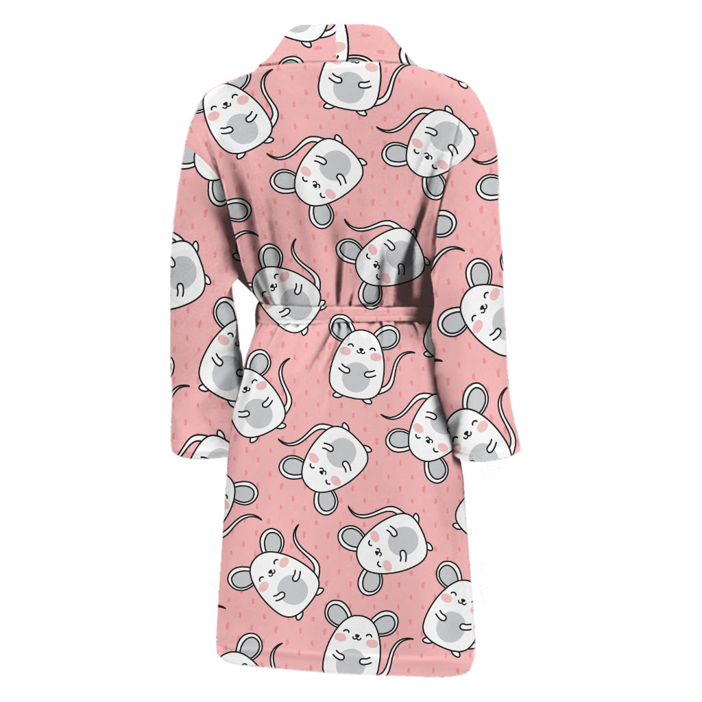 Cute Rat Pattern Print Men's Bathrobe