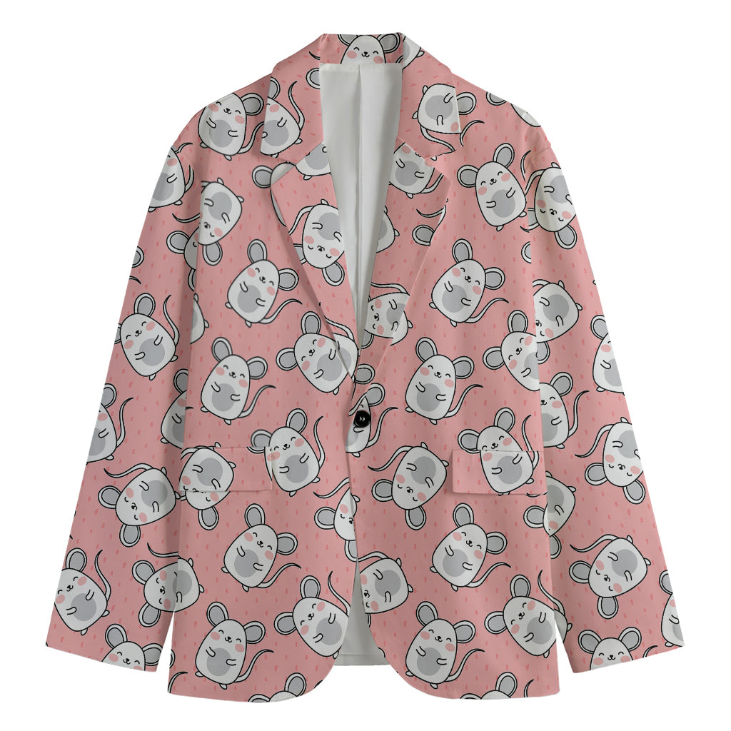 Cute Rat Pattern Print Men's Blazer
