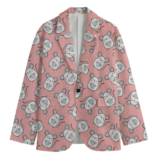Cute Rat Pattern Print Men's Blazer