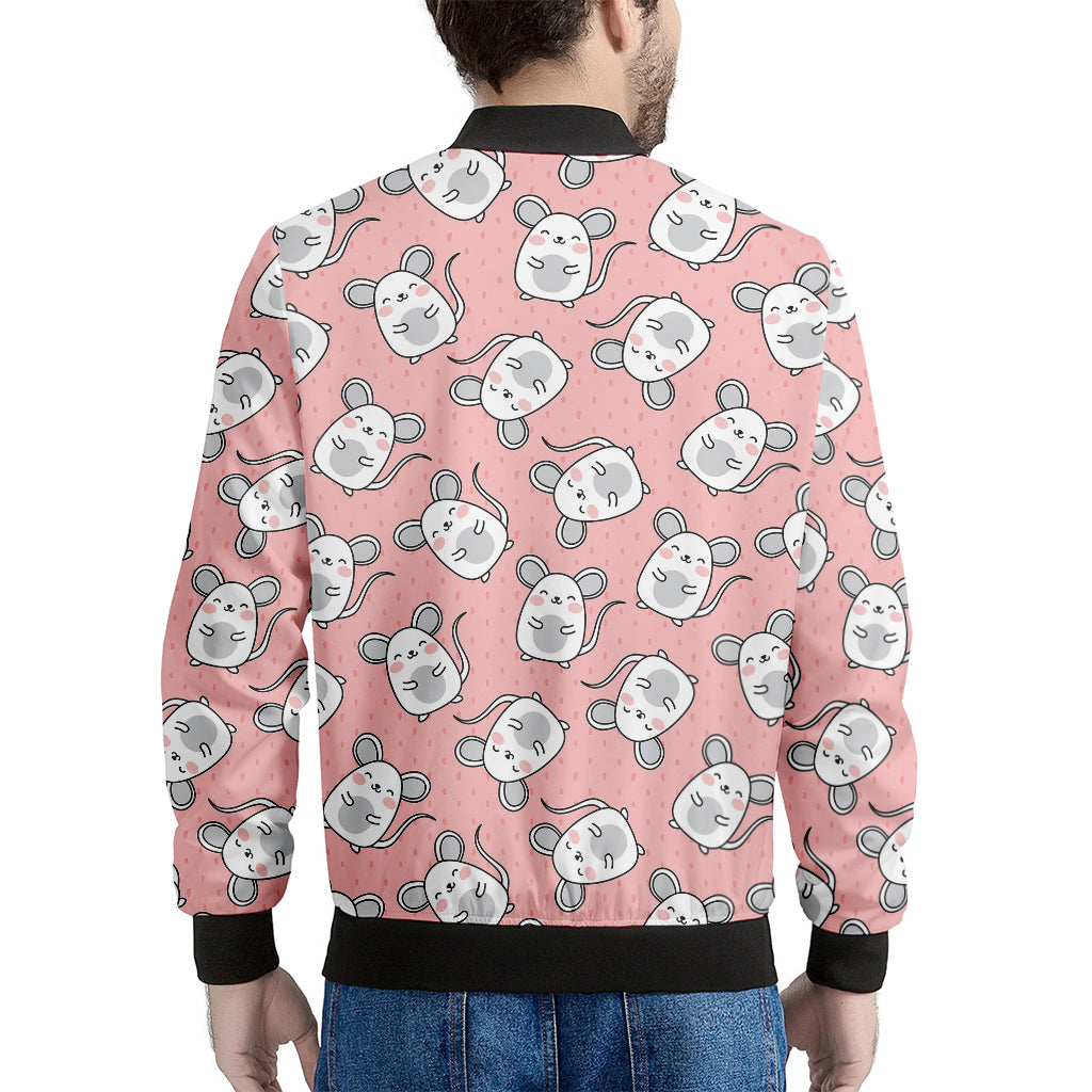 Cute Rat Pattern Print Men's Bomber Jacket