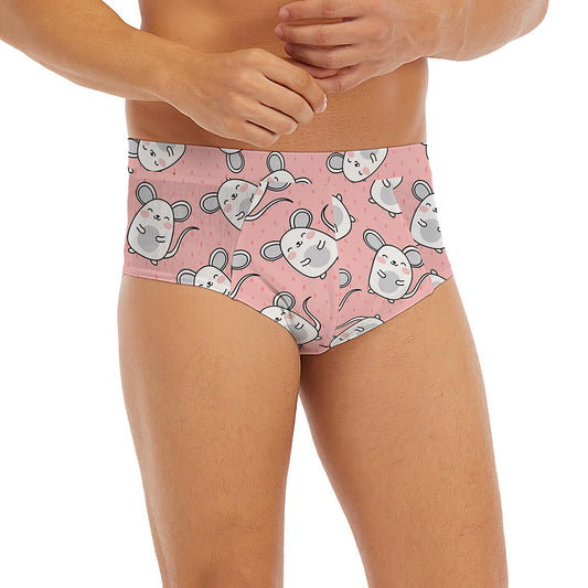 Cute Rat Pattern Print Men's Briefs