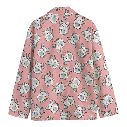 Cute Rat Pattern Print Men's Cotton Blazer