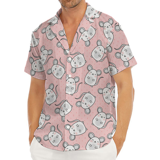 Cute Rat Pattern Print Men's Deep V-Neck Shirt
