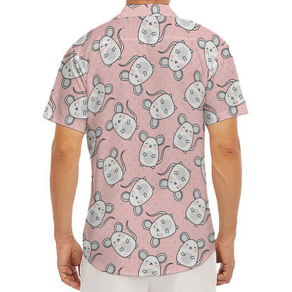 Cute Rat Pattern Print Men's Deep V-Neck Shirt