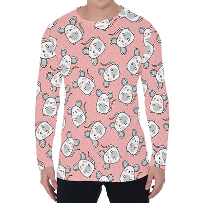Cute Rat Pattern Print Men's Long Sleeve T-Shirt