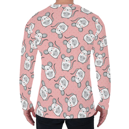 Cute Rat Pattern Print Men's Long Sleeve T-Shirt
