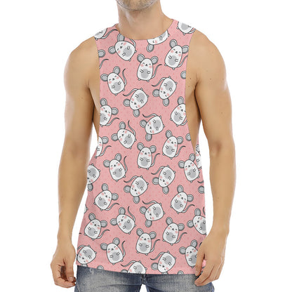 Cute Rat Pattern Print Men's Muscle Tank Top