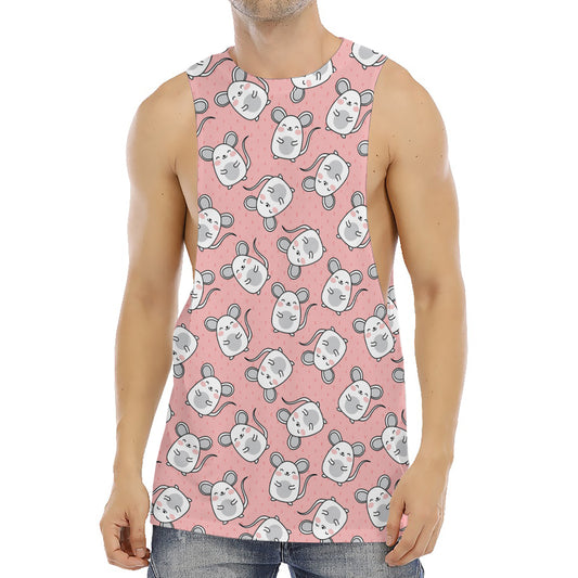 Cute Rat Pattern Print Men's Muscle Tank Top