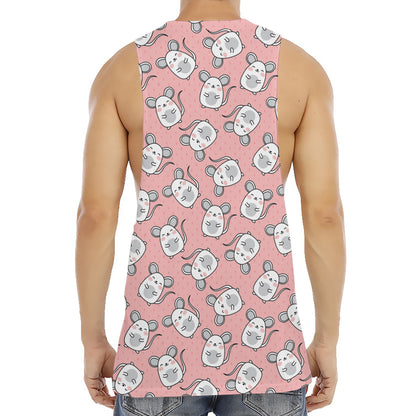 Cute Rat Pattern Print Men's Muscle Tank Top