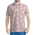 Cute Rat Pattern Print Men's Polo Shirt