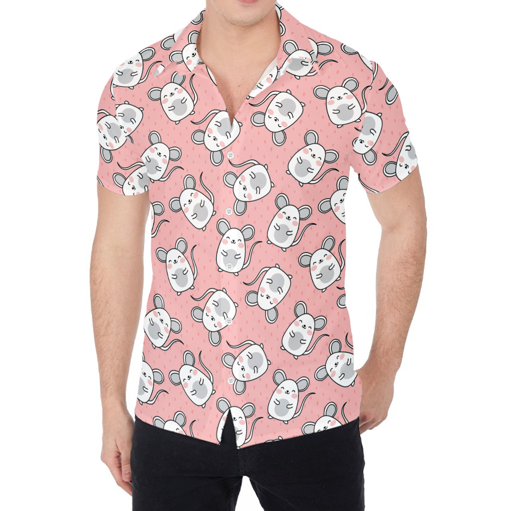 Cute Rat Pattern Print Men's Shirt