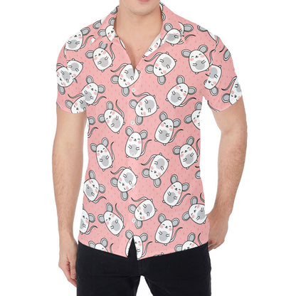 Cute Rat Pattern Print Men's Shirt
