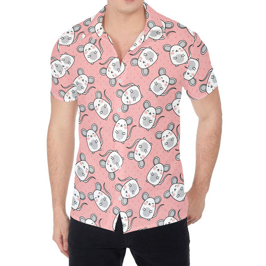 Cute Rat Pattern Print Men's Shirt
