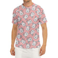 Cute Rat Pattern Print Men's Short Sleeve Rash Guard