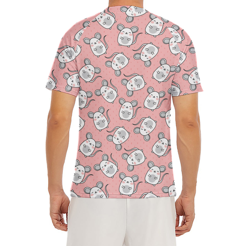 Cute Rat Pattern Print Men's Short Sleeve Rash Guard