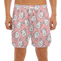 Cute Rat Pattern Print Men's Split Running Shorts