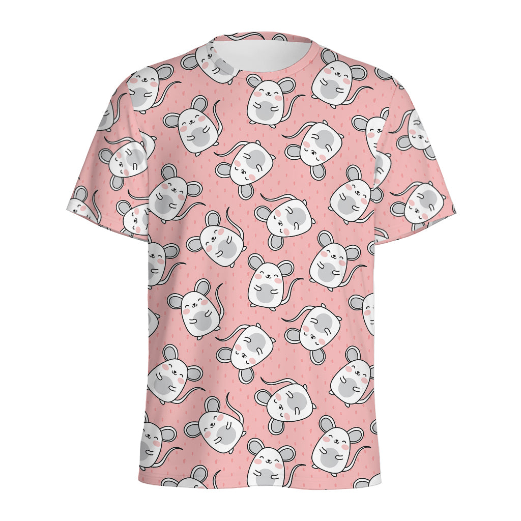 Cute Rat Pattern Print Men's Sports T-Shirt