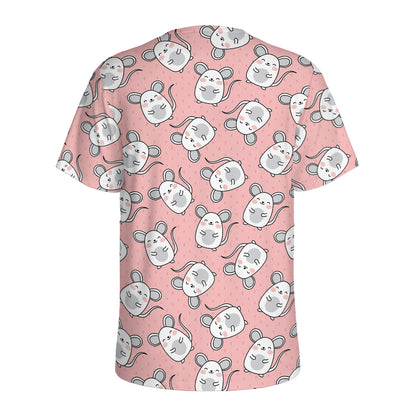 Cute Rat Pattern Print Men's Sports T-Shirt