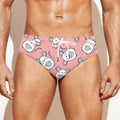 Cute Rat Pattern Print Men's Swim Briefs