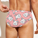 Cute Rat Pattern Print Men's Swim Briefs