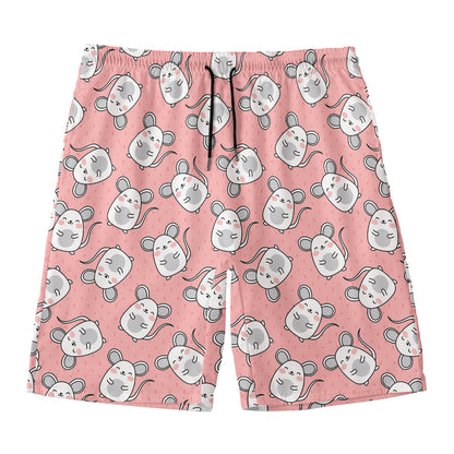 Cute Rat Pattern Print Men's Swim Trunks