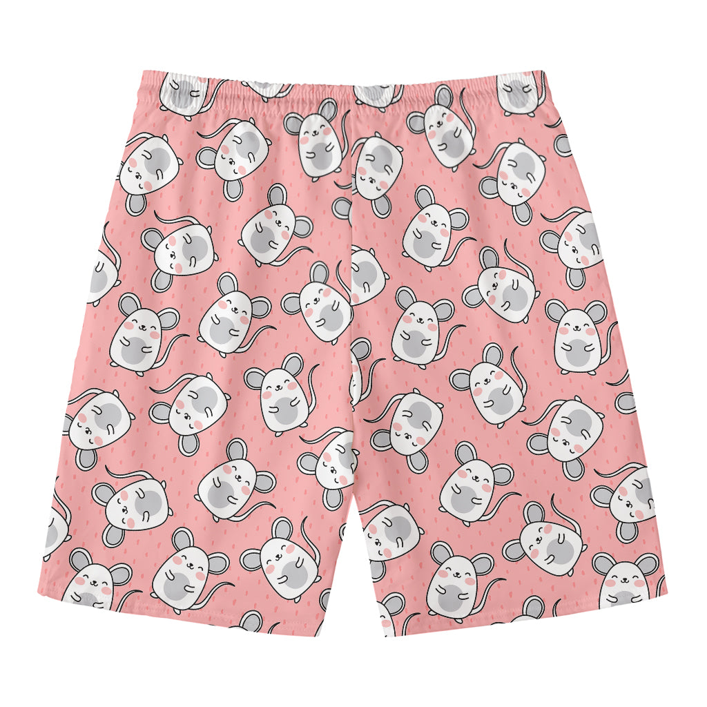 Cute Rat Pattern Print Men's Swim Trunks