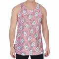 Cute Rat Pattern Print Men's Velvet Tank Top